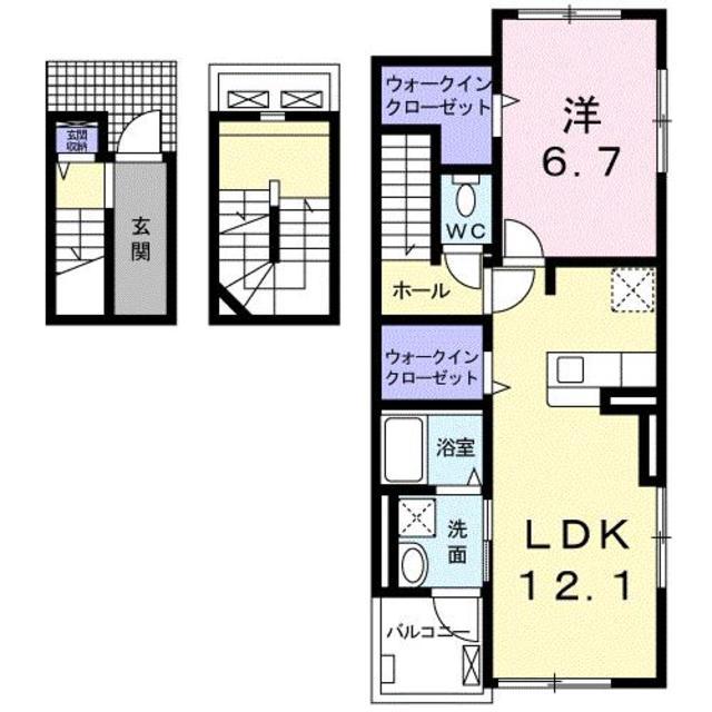 メゾン・ド・ミニョン(1LDK/3階)の間取り写真