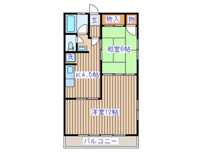 ピースフル石川(2K/5階)の間取り写真