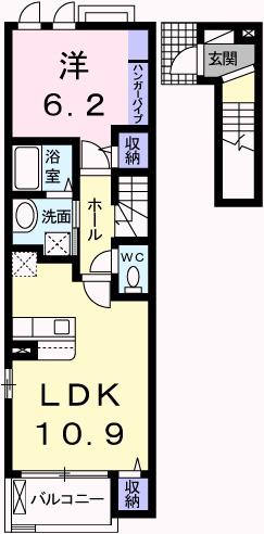 JR山陽本線 ひめじ別所駅 徒歩4分 2階建 築13年(1LDK/2階)の間取り写真