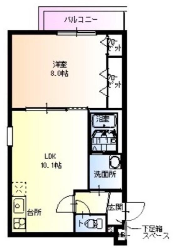 フジパレス鳳中イースト(1LDK/3階)の間取り写真