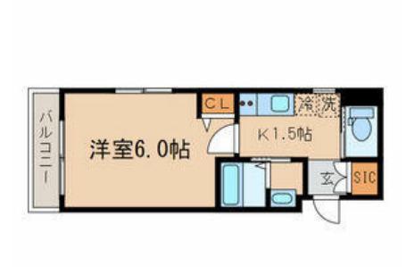 レミーラ大久保(1K/4階)の間取り写真