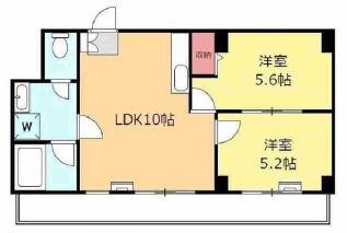 クレドハイツ小岩(2LDK/4階)の間取り写真