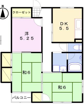 タクミマンション(3DK/2階)の間取り写真