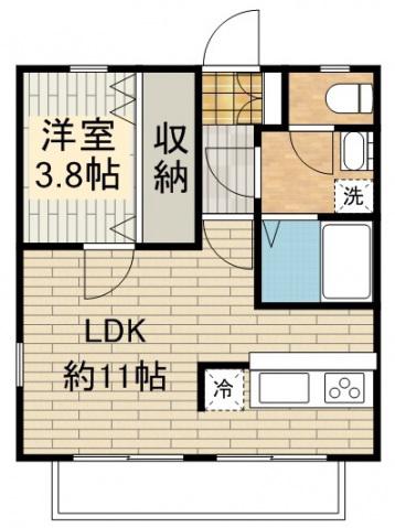 もりの舎(1LDK/2階)の間取り写真
