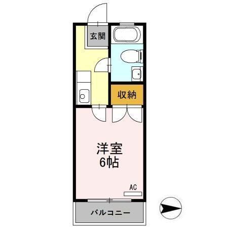 ハイツ・ポエム(1K/1階)の間取り写真