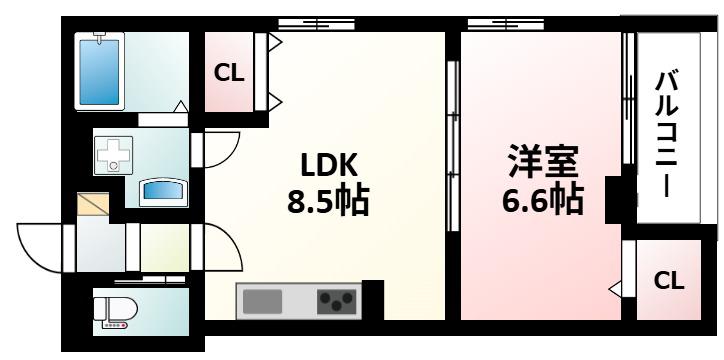 パーチェ エテルノII(1LDK/2階)の間取り写真