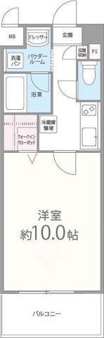 フランディル オーラ(1K/4階)の間取り写真
