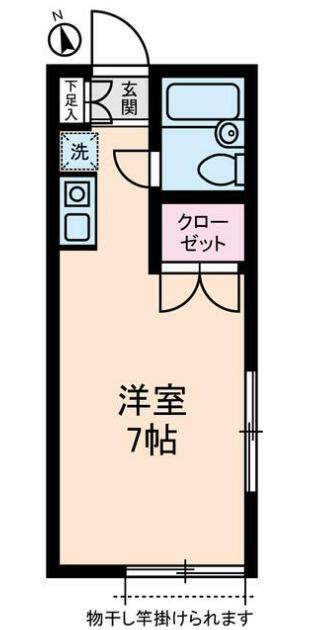 サンクレスト(ワンルーム/2階)の間取り写真