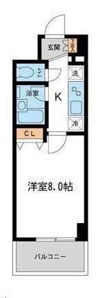 WILL DO 越谷(1K/4階)の間取り写真