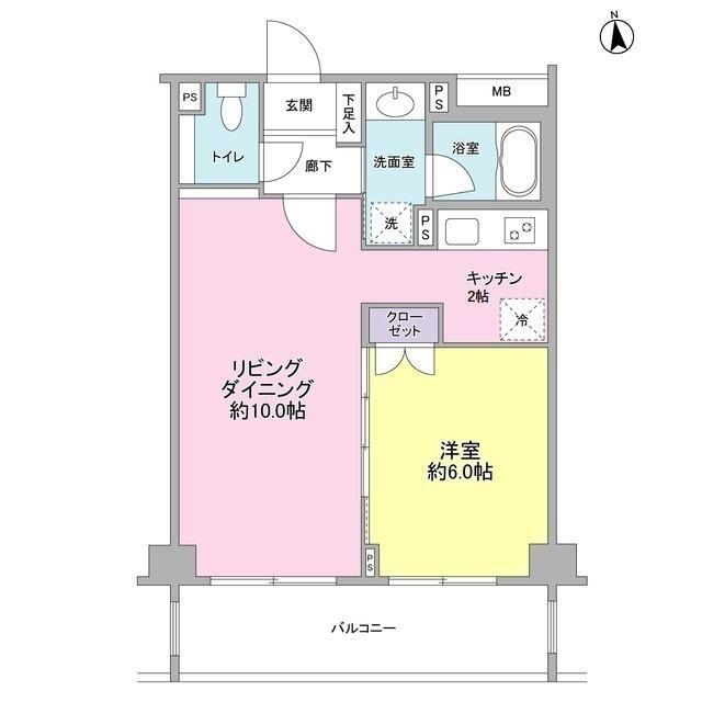 ベル・ソレイユー桜丘1丁目-(1LDK/1階)の間取り写真