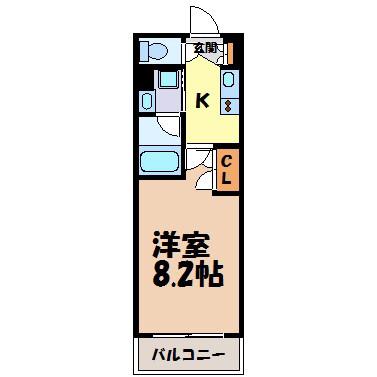 タウンライフ覚王山北(1K/1階)の間取り写真