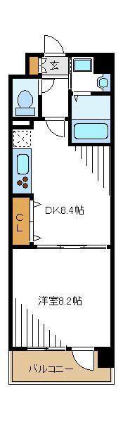 シャルム協和(1DK/8階)の間取り写真