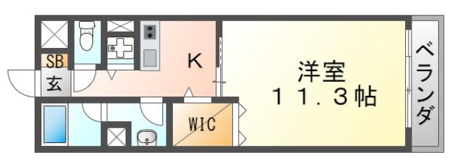 アルシェ・垂水(1K/6階)の間取り写真