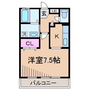 リヴェールNF小杉A棟(1K/2階)の間取り写真