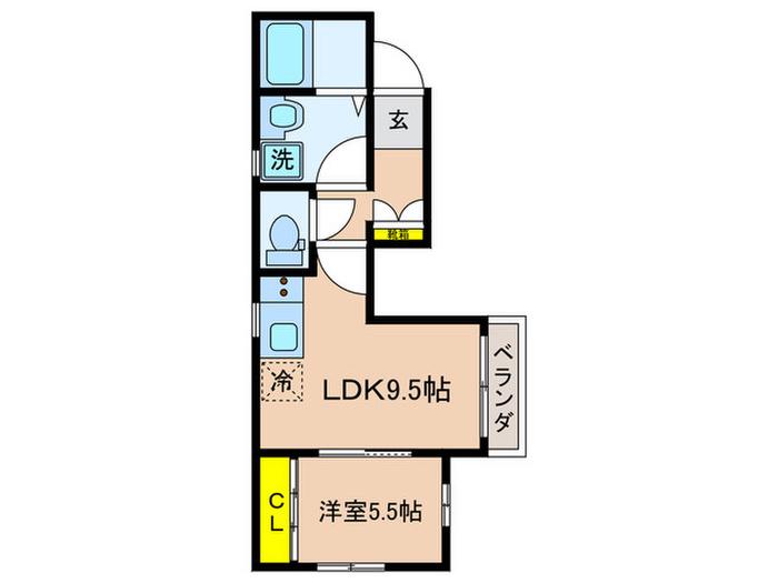 SITRUUNA(1LDK/2階)の間取り写真
