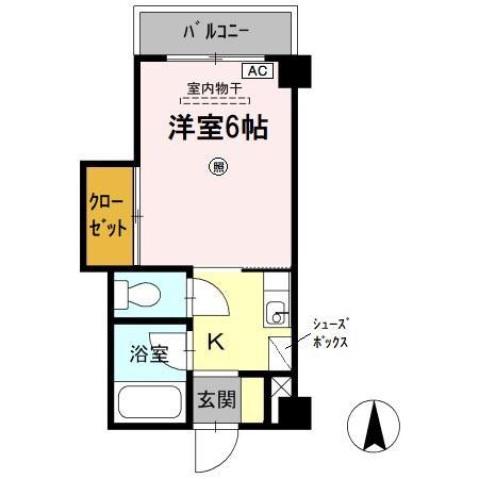 チェリー観音(1K/3階)の間取り写真