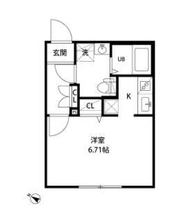 ZESTY幡ヶ谷(1K/3階)の間取り写真
