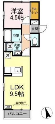 サンモールティーエム(1LDK/2階)の間取り写真