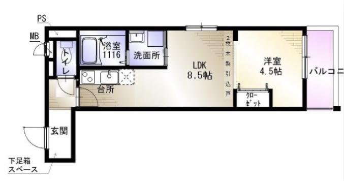 リオヴェール彩都(1LDK/3階)の間取り写真