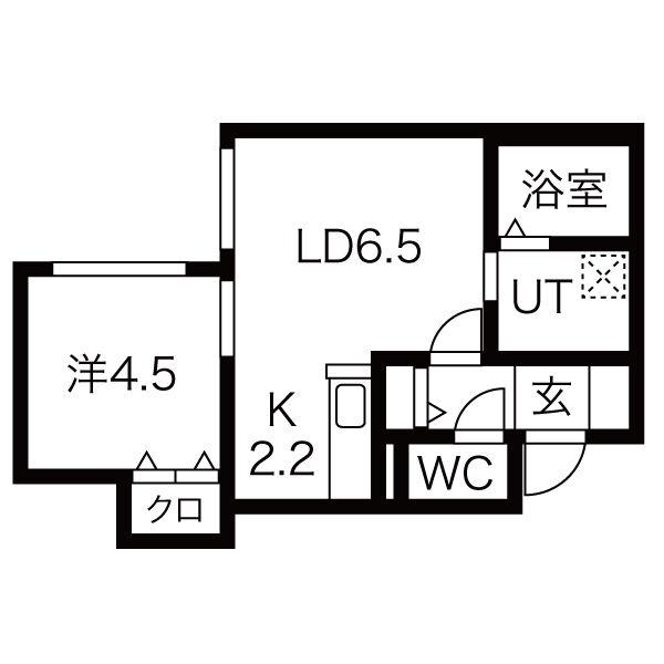 ラ・アクシアV(1LDK/3階)の間取り写真