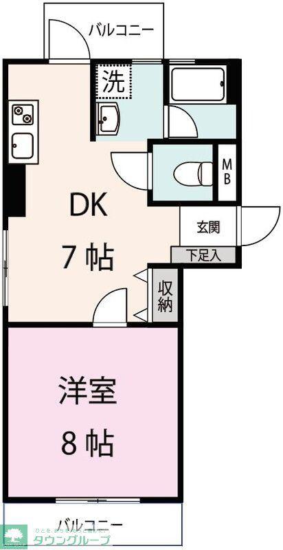 第2有馬グリーンハイム(1DK/3階)の間取り写真
