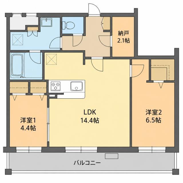 FELICIAS(2LDK/5階)の間取り写真