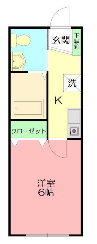 グリシーヌ・アイン(1K/2階)の間取り写真