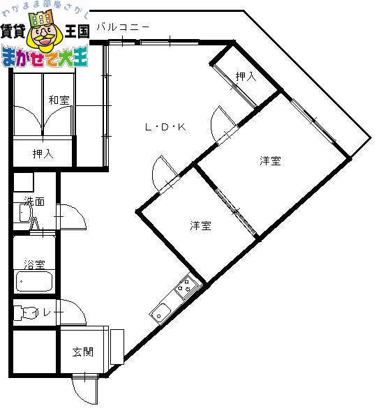 東亜物産ビル(2SLDK/4階)の間取り写真
