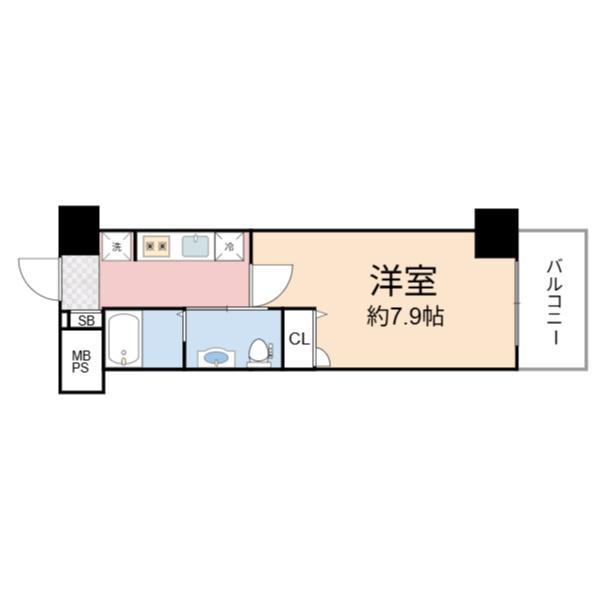 エルプレイス京橋(1K/3階)の間取り写真