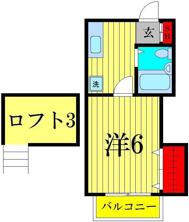 スタジオA(1K/1階)の間取り写真