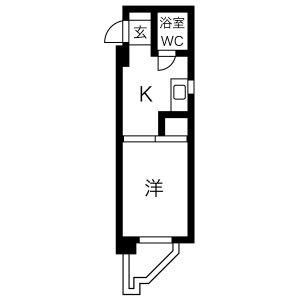 第5七福ビル(1K/5階)の間取り写真
