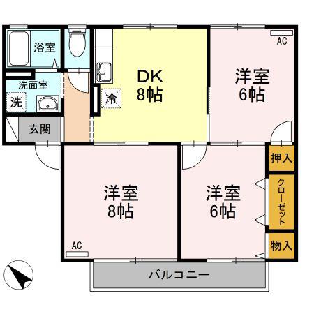 ドリーム末武(3DK/1階)の間取り写真