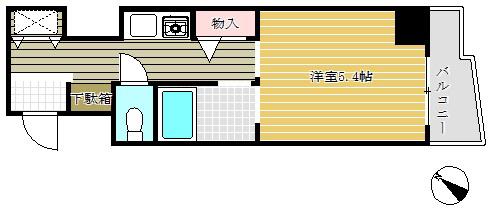 ソレイユ・ド元町(1K/5階)の間取り写真