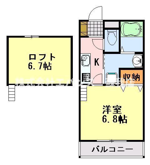 アプリコット.ヒル(1K/1階)の間取り写真