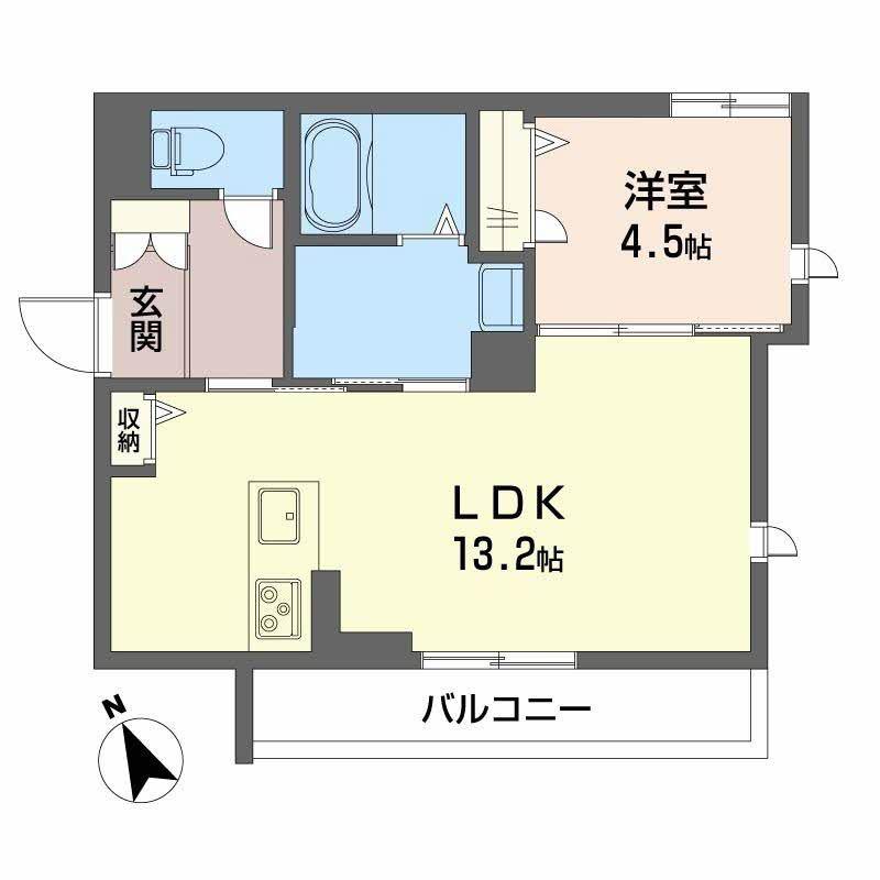 プレジオキソ(1LDK/2階)の間取り写真