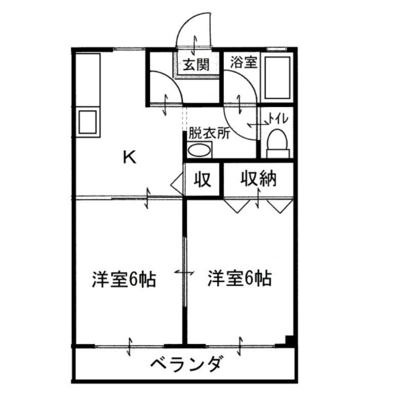 ラポート観音寺(2K/3階)の間取り写真