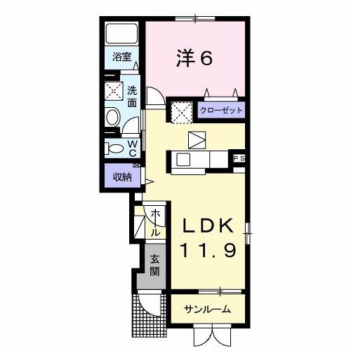 CASA・AVANZATOI(1LDK/1階)の間取り写真