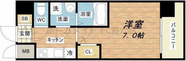 S-RESIDENCE新大阪RIDENTE(1K/8階)の間取り写真