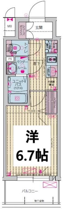 プレサンス上前津エレスタ(1K/7階)の間取り写真
