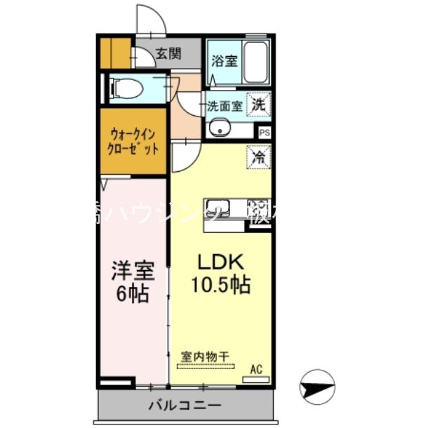ブランドール高島平(1LDK/3階)の間取り写真