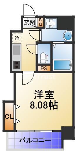 ドゥエリングASAHI(1K/2階)の間取り写真