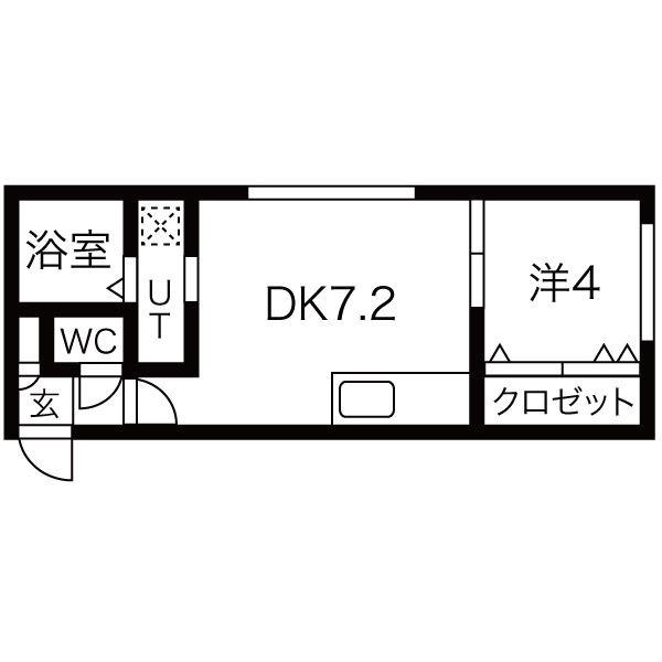 グランデ円山(1LDK/4階)の間取り写真