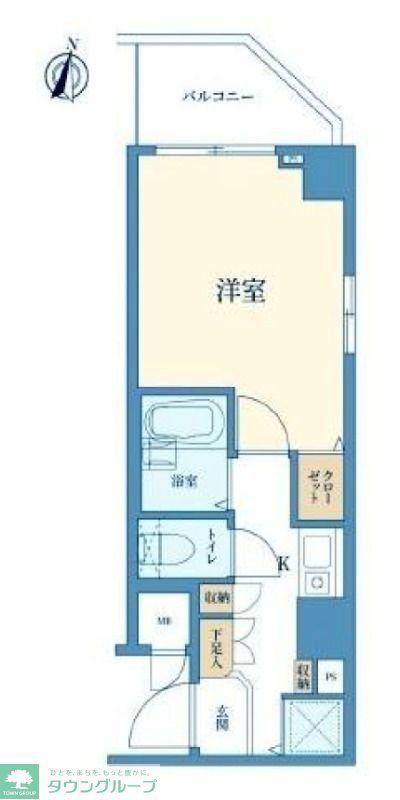 サンテミリオン千鳥町(1K/3階)の間取り写真