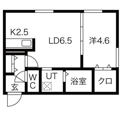 FLANDRE平岸(1LDK/4階)の間取り写真
