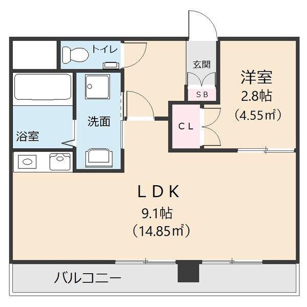 オオタビル(1LDK/6階)の間取り写真