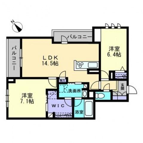ジェイド(2LDK/3階)の間取り写真
