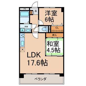 三幸マンション(2LDK/1階)の間取り写真