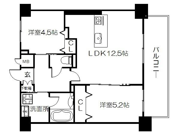 レガシー銀河(2LDK/6階)の間取り写真
