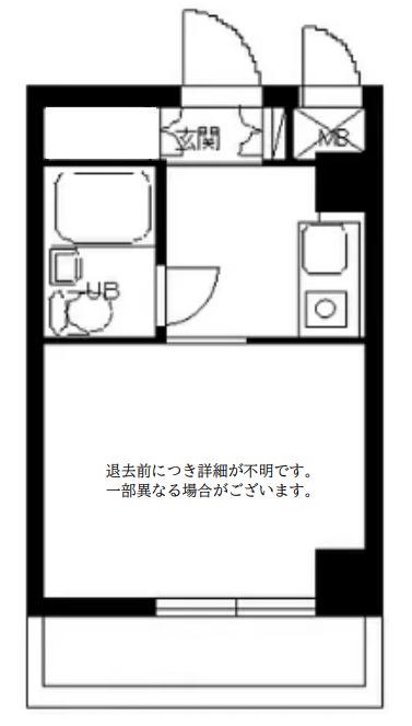 スカイコート横浜平沼(ワンルーム/2階)の間取り写真