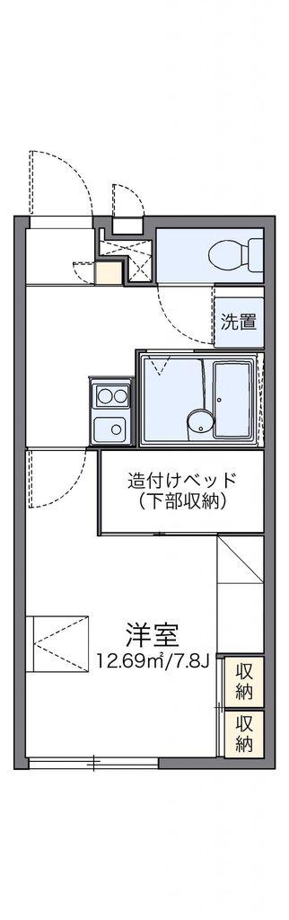 レオパレスチロルα(1K/1階)の間取り写真
